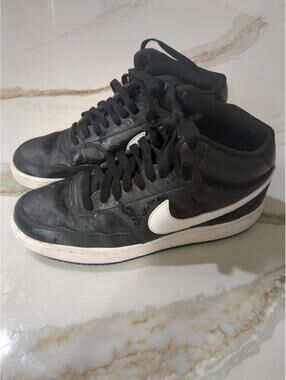 Nike Black High-Top Sneakers with White Swoosh